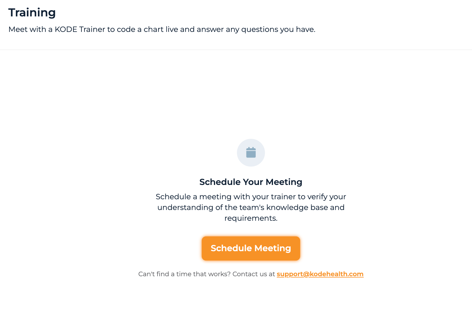 Training stage with trainer meeting scheduling and Playground entry